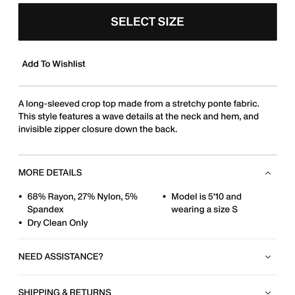 STAUD Corde Top | Black Cutout Crop Top Long Sleeve | New Never Worn - Picture 5 of 6